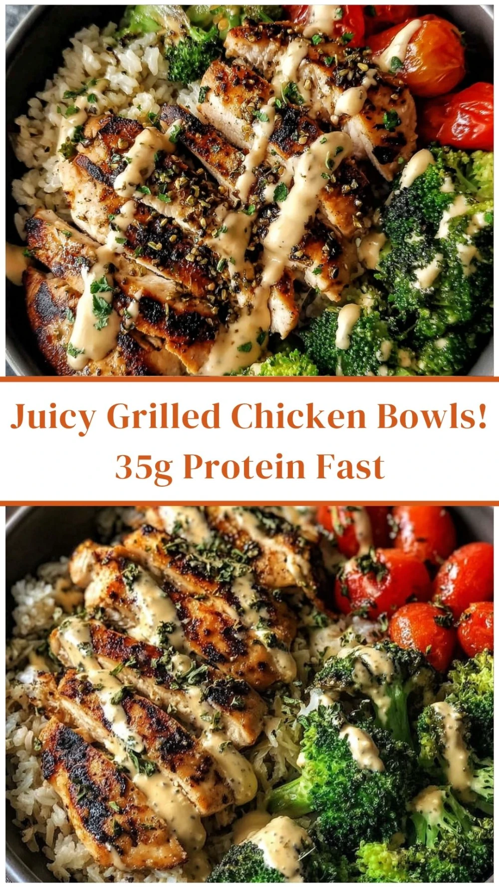 High-Protein Grilled Chicken Power Bowls with Creamy Garlic Sauce