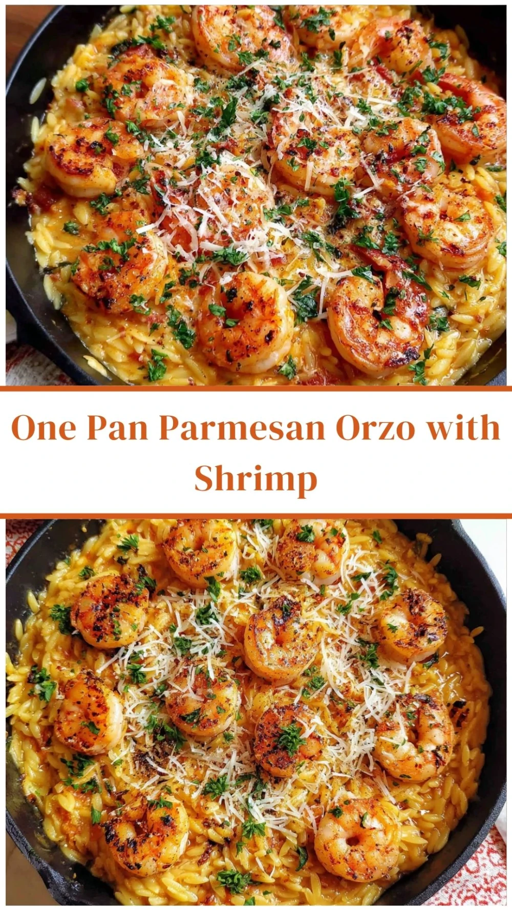 One Pan Parmesan Orzo with Shrimp