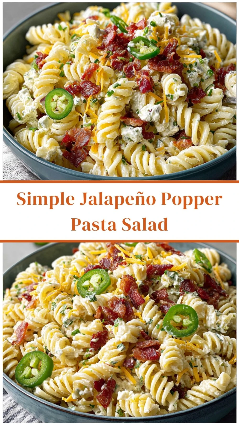 Simple Jalapeño Popper Pasta Salad
