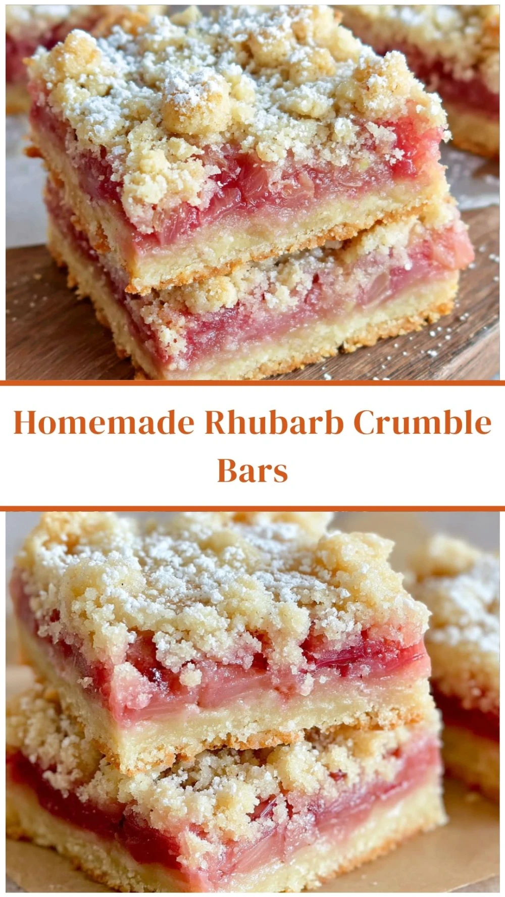 Homemade Rhubarb Crumble Bars