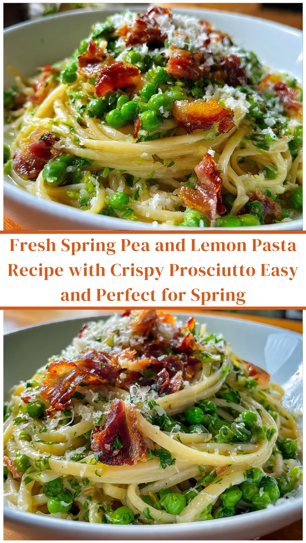 Fresh Spring Pea and Lemon Pasta with Crispy Prosciutto