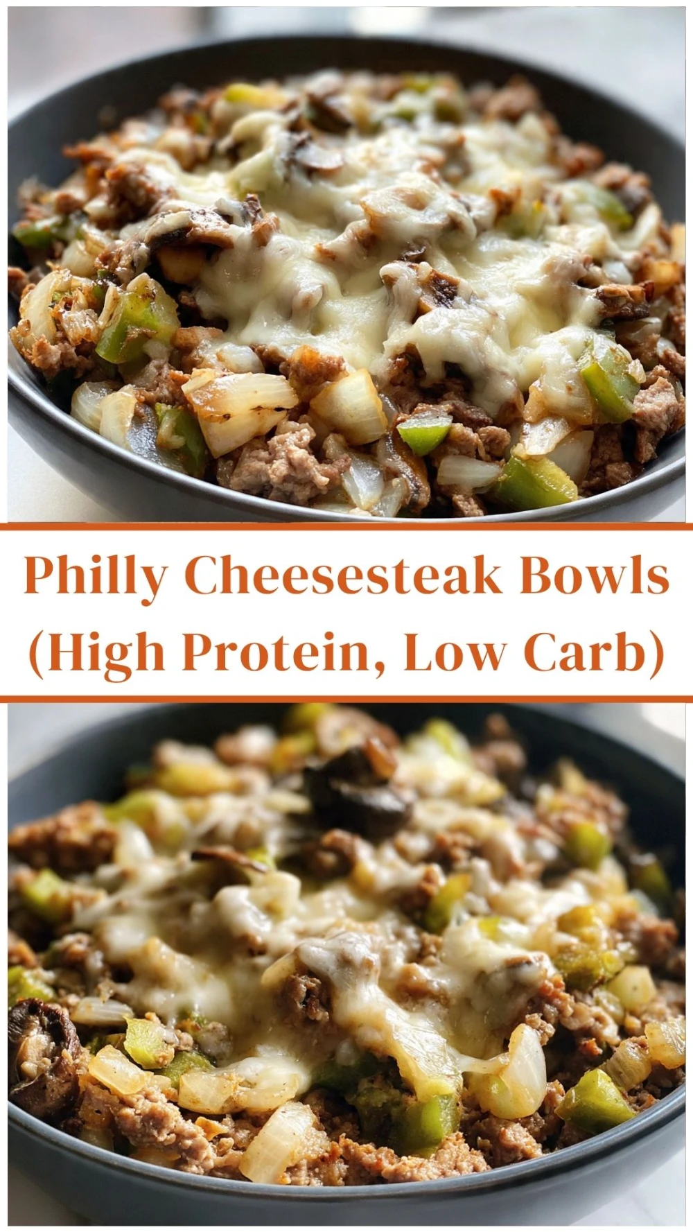 Philly Cheesesteak Bowls (High Protein, Low Carb)