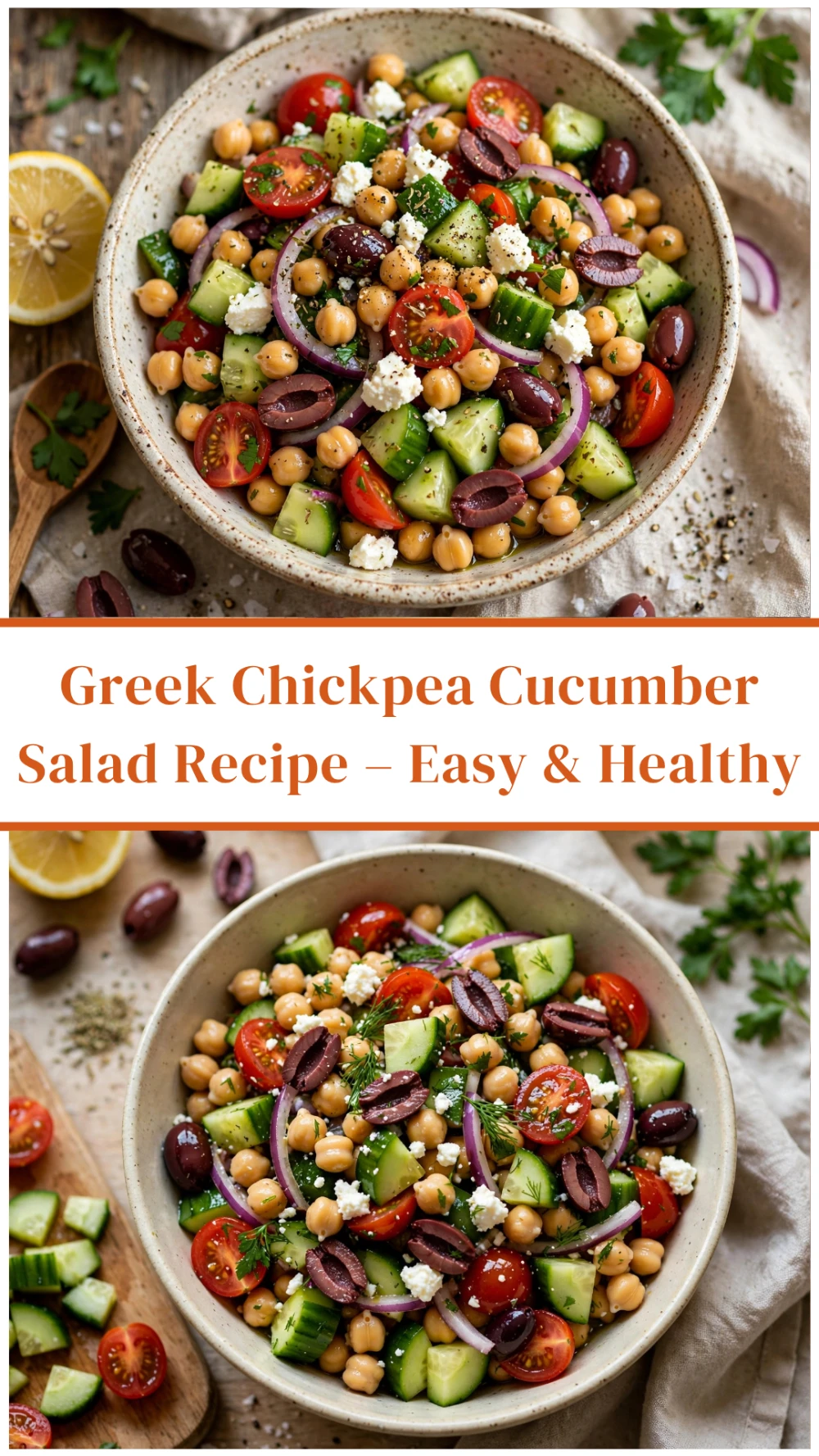 Vibrant Greek Chickpea Cucumber Salad