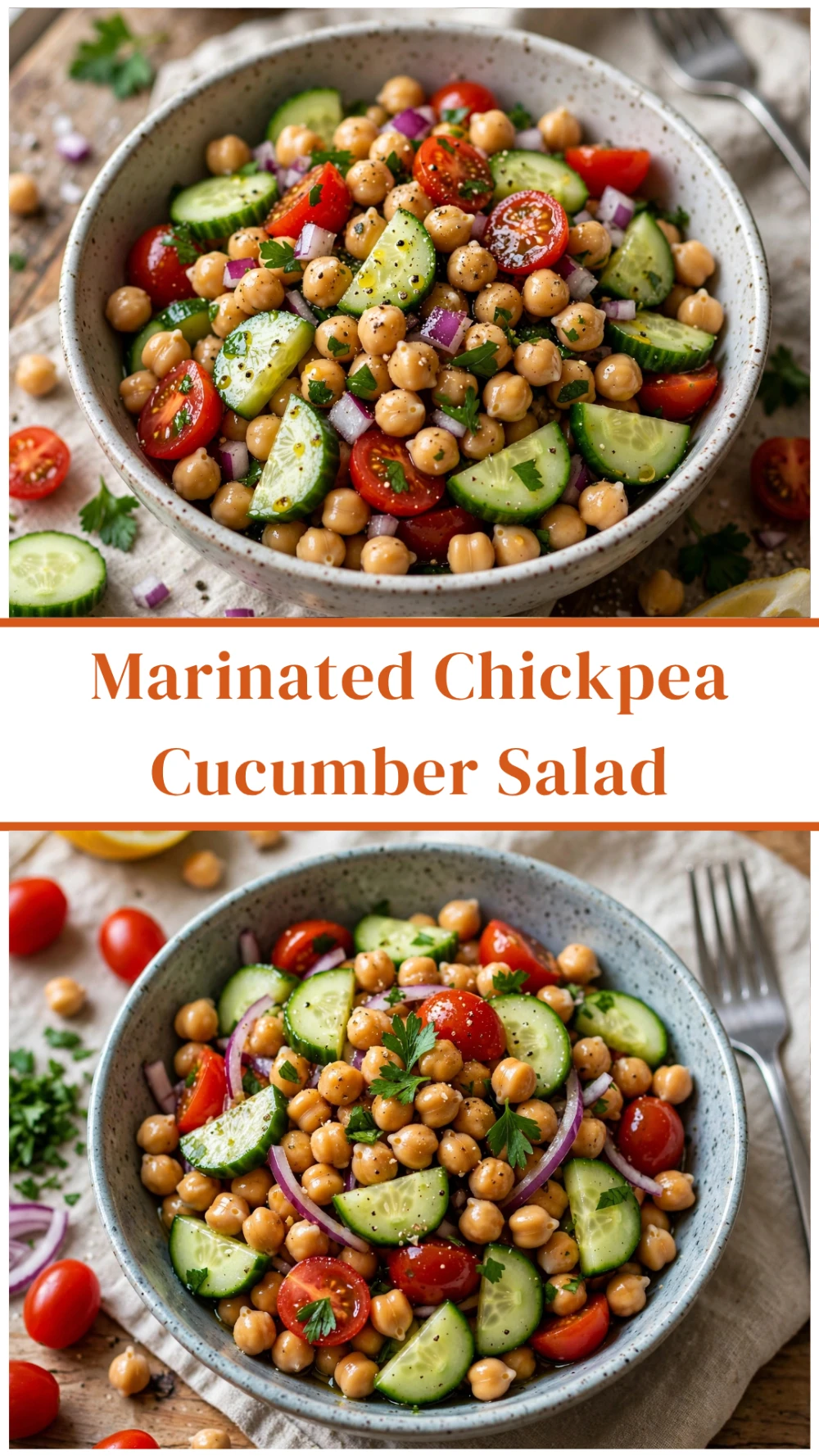 Marinated Chickpea Cucumber Salad