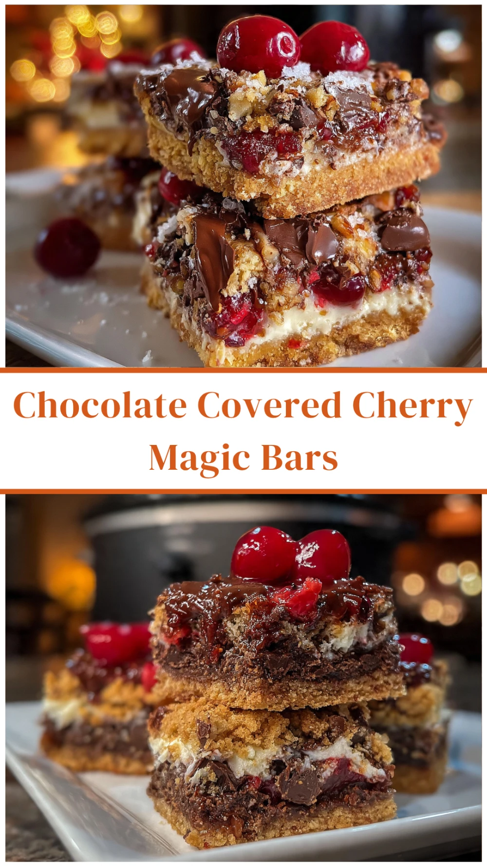 Chocolate Covered Cherry Magic Bars