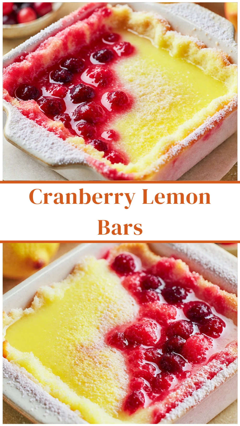 Vibrant Cranberry Lemon Bars