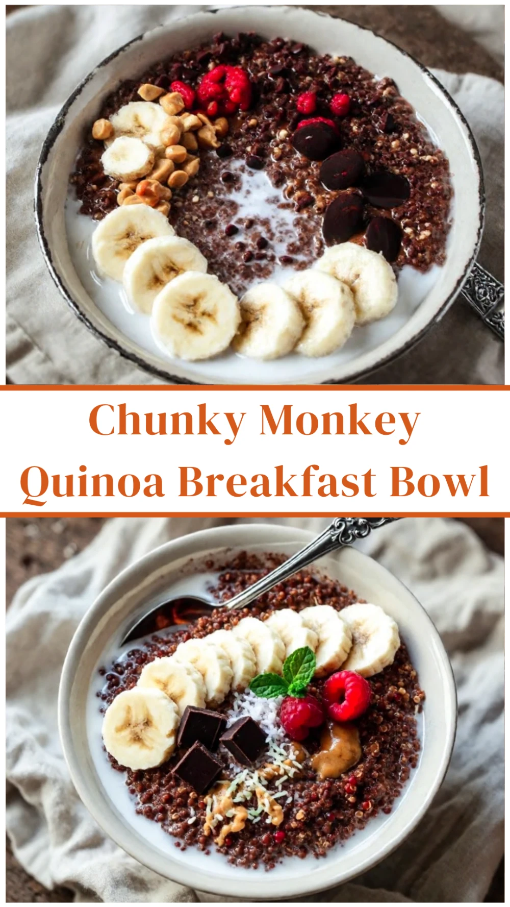 Chunky Monkey Quinoa Breakfast Bowl