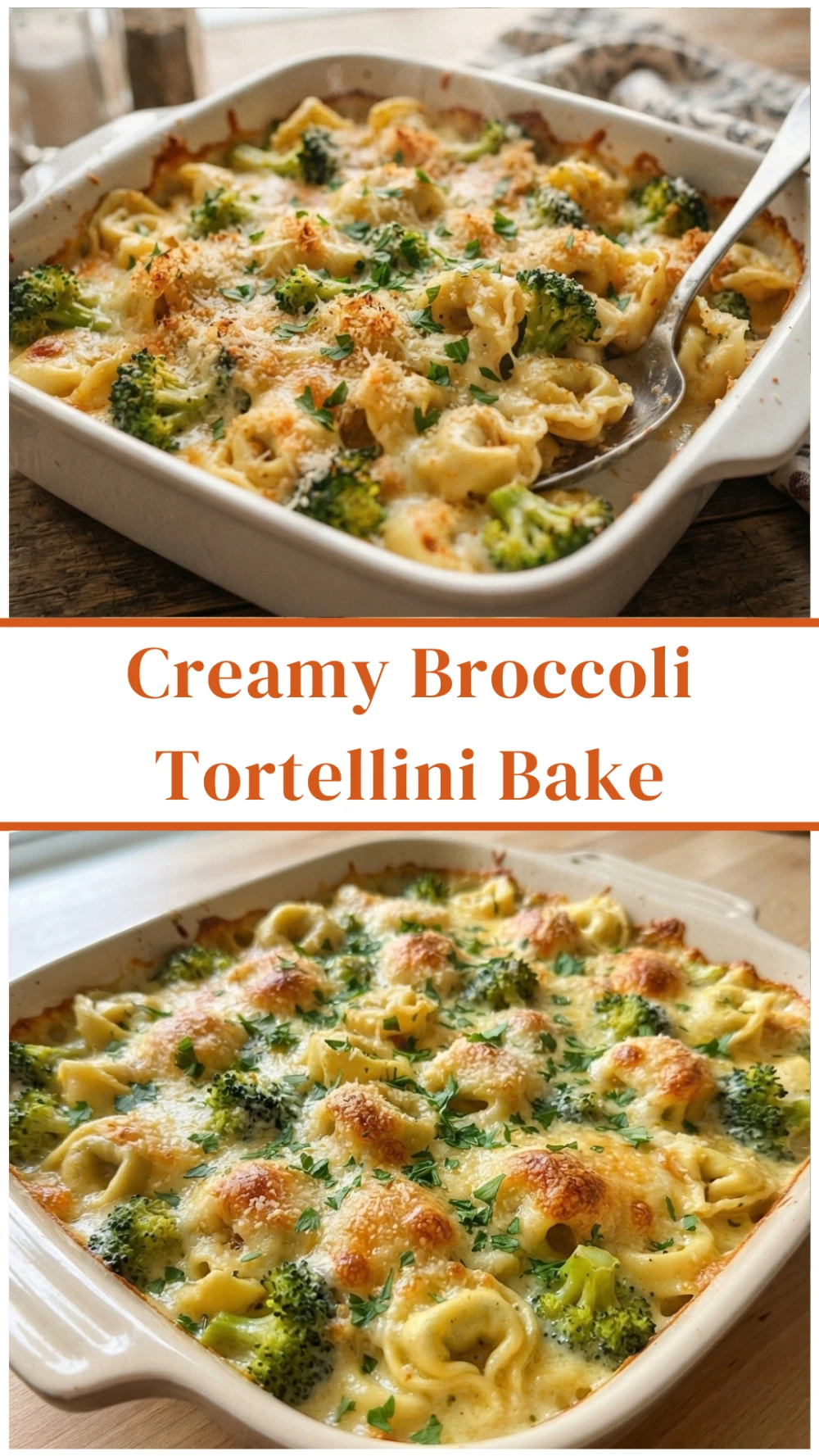 Creamy Broccoli Tortellini Bake